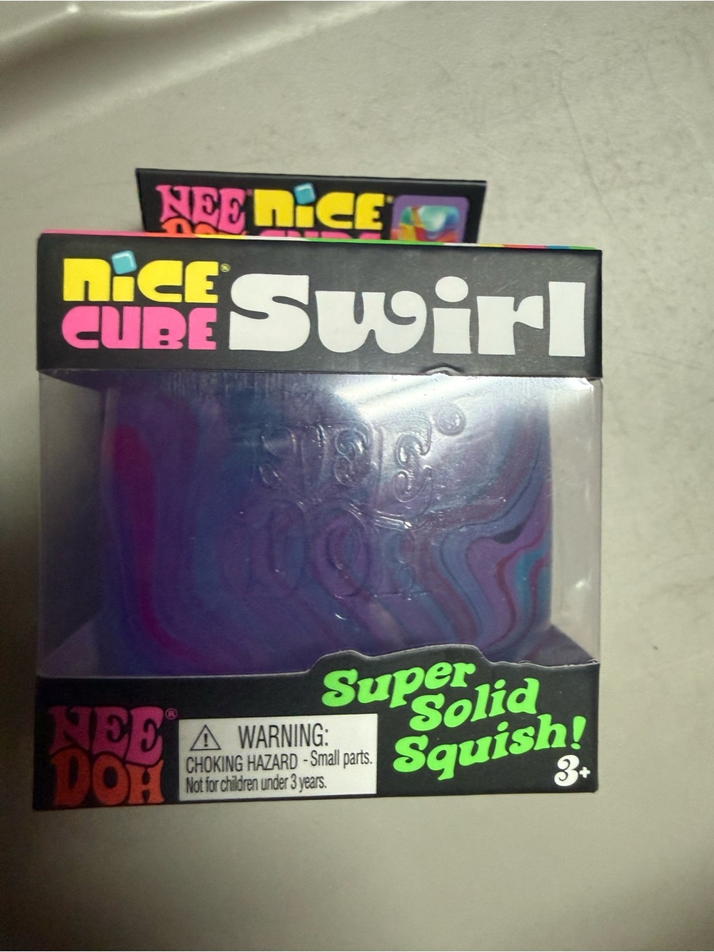 NEW Needoh Nice Cube Swirl Super Solid Squish - Purple